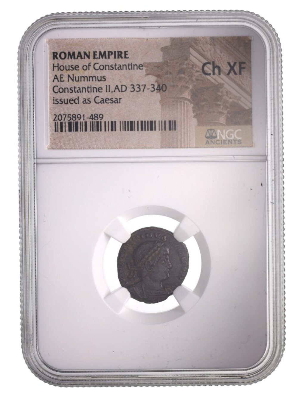 Constantine II Bronze Nummus AD 337-340 NGC CH-XF Ancient Roman Coin